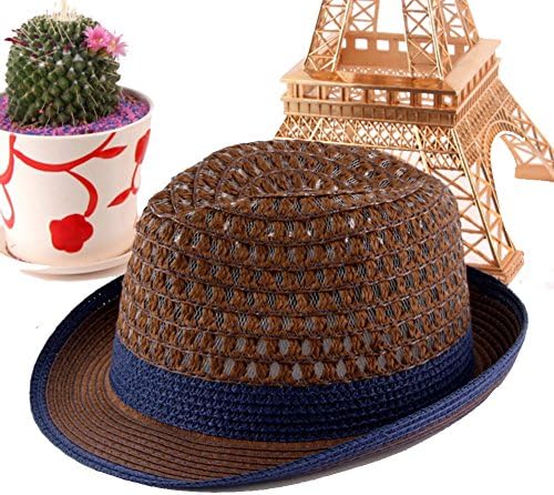 JIANCHIJY Korean Version Of The Summer Sun Hat Hand-Woven Hat Small Hats Curling Short-brimmed Hat-B One Size