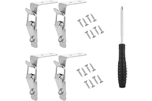 YYLAIIRE 4 chiusure di serraggio in acciaio inox, chiusura a 90 gradi, chiusura a leva, chiusura a leva, chiusura a cerniera per valigie, casse, armadietti, fibbia a forchetta d'anatra