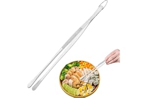MONOZOZ Pinzas de cocina resistentes, pinzas largas finas para cocinar, pinzas de acero inoxidable para cocina, pinzas de acero inoxidable para barbacoa, pinzas multiusos resistentes al calor, buenas pinzas,