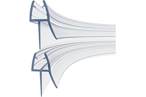 HNNHOME Zakrzywiona gumowa plastikowa listwa uszczelniająca do wanny prysznicowej, do zakrzywionych drzwi szklanych i kabiny prysznicowej o grubości 6–8 mm, do szczeliny do 20 mm, 100 cm 2 szt.