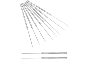 LEEQ 10 pcs Aghi di dissezione - Ago di dissezione in Acciaio Inox con Punta Dritta Attrezzatura per esperimenti di biologia Micro sonda di precisione fine Che stuzzica Gli Aghi