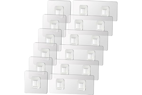 12 st. självhäftande krokar för duschställ, transparenta självhäftande krokar för badrum/kök/dusch (för duschställ i metall)