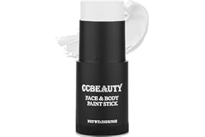 CCbeauty Clown White Face Paint Stick,Face Painting Kit,Non Toxic SFX Makeup For Clown Joker Skeleton Halloween Costume Cosplay,Oil Based Professional FX Body Paint,Full Coverage Painting Foundation