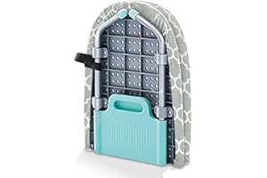 VEXNOOK Asse da stiro pieghevole, 81 cm x 31 cm, leggero e stabile, con copertura resistente alle alte temperature e piedini antiscivolo, design salvaspazio per una stiratura efficiente (grigio)