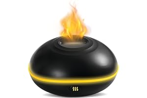 AMMIY Diffusore di Oli Essenziali Aromi Umidificatore Ambiente,Ultrasuoni Silenzioso Aromaterapia Diffusori Profumo 200ml,7 Colori Luce LED e Auto Spegnimento Senza Acqua,per Casa,Ufficio,Yoga -Nero