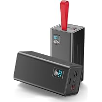 Power Bank 50000mAh Con Cavi Integrati - Ricarica Veloce 30W, 7 Uscite E Torcia LED