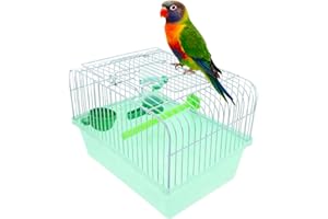 Milisten Portable Bird Cage, ABS & Iron Construction Travel Cage for Parrots, Parakeets, Lovebirds, Secure for Car & Vet Visits