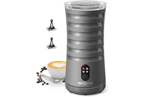 PARIS RHÔNE Milk Frother, 4-in-1 Automatic Coffee Frother, 240ml, 400w, Non-Slip Stylish, Hot & Cold Electric Milk Warmer with Temperature Control, Auto Shut-Off for Coffee, Latte, Cappuccino