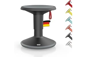 Interstuhl UPis1 - ergonomischer Sitzhocker mit Schwingeffekt - höhenverstellbar - Hocker mit rutschhemmender Standfläche & Kippschutz - Bürohocker (Schwarz, UP Junior)
