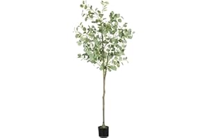 Nandae Eucalipto Artificial, Plantas Artificiales Decorativas, Planta Artificial Grande Arbol Artificial Ideal para Decoración árbol de eucalipto sintético Alto en Maceta 180 cm