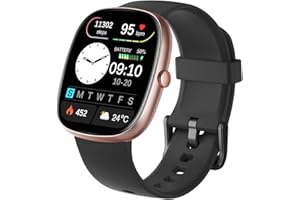 HUAKUA Montre Connectée pour Homme Femme Smartwatch avec Appel Bluetooth Montre Sport Podometre Sommeil Moniteur Cardiofrequencemetre SpO2 100+ Sportifs Chronomètre Réveil pour Android iOS