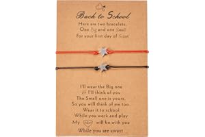 QianSiLi Ritorno A Scuola Bracciale Regalo Braccialetto Madre Figlia Primo Giorno Di Scuola Asilo Regali Per Ragazze Ragazzi Bracciale Set Di Braccialetti Con Charm Abbinati