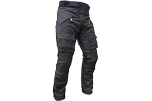 HEYBERRY Sportliche Motorradhose Schwarz mit Oberschenkeltaschen Protektoren Gr. M - 7XL