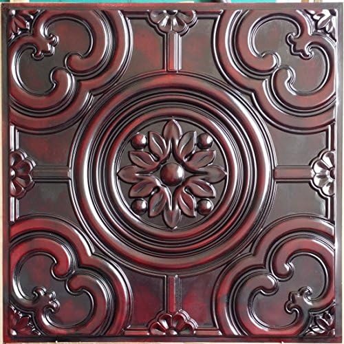 ceiling tiles false tin paint aged red wood color saloon ceiling panels PL50 10pcs/lot