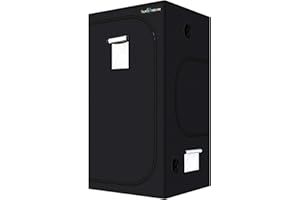 SunStream Hydroponic 3.3x3.3 FT Grow Tent 40"x40"x80" (100x100x200cm) for Indoor Seedling Plant Growing, Water-Resistant LightProof 600D Oxford Mylar Grow Tents