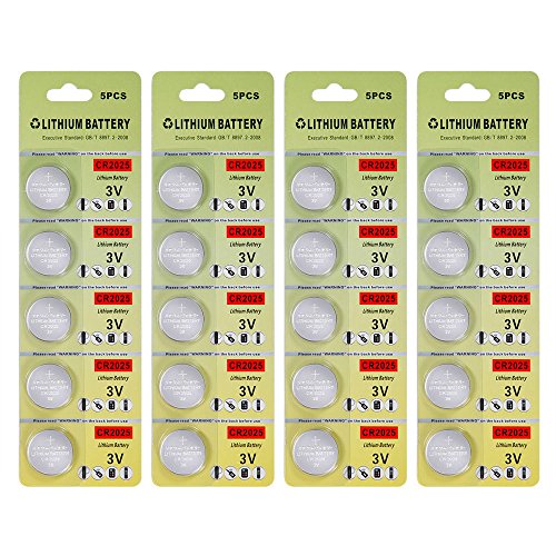 Fortune CR2025 3V Lithium Battery,Electronic Button Cell Batteries for Toys Calculators Watches Led Light Candles (20 pcs)