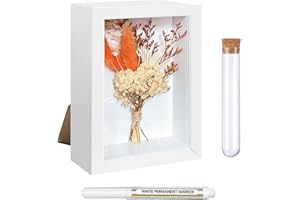 TAIHOBO Ramka na zdjęcia 3D do napełniania, 12 x 17 cm, głęboka do wypełnienia, ramka na przedmioty z bukietem suszonych kwiatów, markerem na ścianę i biurko, ramka na zdjęcia 3D na prezent na