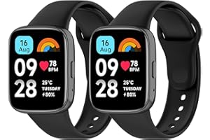 Wanme Sportivo Cinturini per Redmi Watch 3 Active/Lite, 2 Pezzi Braccialetti in Silicone Morbido e Traspirante Compatibile con Xiaomi Redmi Watch 3