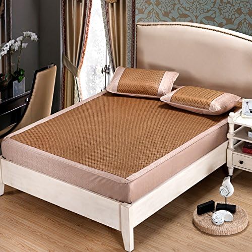 LLZBSX Ice Silk Mats/Cool Mattresses/Natural/Thick/Rattan Mats/Beds/Folding/Mat/Three Piece-Suit(1+2 Pillowcases)/Air-Condition/Mat/Double/1.5M/1.8M/2.0Bed,A,1.2M(4Ft) Bed