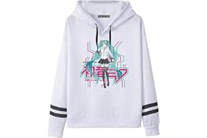 FLOWEREYES Vocaloid Hatsune Miku Hoodie Anime Manga Hoodie Streetwear Hatsune Miku Sweatshirt for Unisex Adult