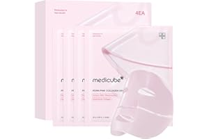 medicube Salmon Dna Pdrn, Maschera In Gel Di Collagene Rosa, Da Notte, Per Una Pelle Luminosa Ed Elastica, Idratante, Rassodante E Idratante, 4 Pezzi (Confezione Da 1)