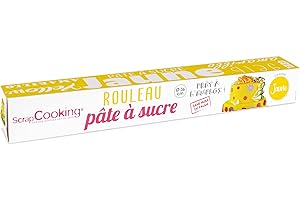 ‎SCRAPCOOKING ScrapCooking - Rollfondant Gelb ⌀ 36 cm - Fondant Weiß Ausgerollt 430 g - Tortendecke Fondantdecke Dekoration für Torten, Backen, Kuchen Geburtstag - Gelb - 7265