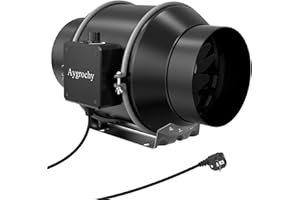 Aygrochy 150mm regolabile Ventola Aspirazione 595 m³/h, EC Motore Estrattore aria da Bagno con controllore di velocità variabile Per Booster, Tenda di Crescita,Ventilazione.