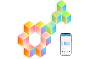 ‎GOVEE Govee Glide Hexa Pro 3D panele świetlne LED, WiFi, RGBIC, trójwymiarowa lampa ścienna do wnętrz, współpracuje z Alexa i Google Assistant, DIY, synchronizacja muzyki, sterowanie aplikacją, 10 paneli