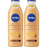 NIVEA Q10 Sıkılaştırıcı Ve Bronzlaştırıcı V&uuml;cut Losyonu 250ml, Kademeli Doğal Bronzluk, 7 G&uuml;nde Sıkı Cilt, A&ccedil;ık ve Buğday Ten