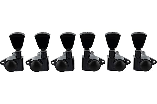 Musiclily Economy 3L3R Roto Style Scellé Guitare Mécaniques Set pour Epiphone Les Paul SG ES, Keystone Button Noir