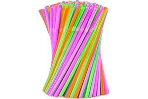 ZHUOAI Trinkhalme, Party-Trinkhalme, 100 Stück, Party-Trinkhalme, Geburtstag, Hochzeit, Wiederverwendbare Trinkhalme aus Kunststoff, Trinkhalme, Kunststoff-Trinkhalme für Smoothies, Saft, Cocktails (100)