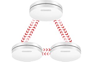 CPVAN Funk Rauchmelder Vernetzt 10 Jahre Batterie - Kein Batteriewechsel Erforderlich, Rauchwarnmeld mit Klebepad | Ohne Bohren, Geprüft Feuermelder, EN14604 & CE Zertifiziert Brandmelder, 3er Set