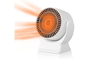 BSEICAL Termowentylator energooszczędny, cichy do salonu, mini ogrzewanie, elektryczny, mały kemping, grzejnik 800 W, wentylator grzewczy, wentylator do wnętrz, zabezpieczenie przed przegrzaniem (biały)
