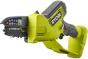RYOBI - Élagueur à main 18V - Brushless/moteur sans charbons - guide 10 cm - 6 m/s - tendeur sans outil - vendu sans batterie ni chargeur - RY18PSX10A-0