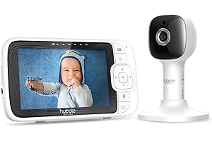 Hubble Connected Nursery Pal Cloud Baby Monitor Video e Audio, Schermo da 5 pollici, luce notturna, visione notturna, conversazione bidirezionale, sensore di temperatura ambiente e app per smartphone