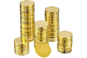 DierCosy Monnais de Monnaie Shamrock Leprechaun, Saint-Patrick Coin Gold Plastic Plastic Shamrock Coin à 3 Feuilles Coin pour Part