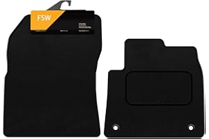 FSW - Tailored Mats - Fits CITROEN Berlingo - 2019-ON - Black Carpet - Van, Non Slip Mat, Fitted With Clips, Granulated Backing and Edged With Black Cloth Binding - 2Pc Floor Mat Only