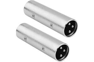 JOMLEY XLR Male to Male, 3-Pin XLR Male to Male Adapter, XLR 3 Pin Male to 3 Pin Male Microphone Cable Adapter - 2 Pack