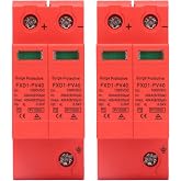 Buachois 2 Pcs Surge Protection Device, DC 1000V 2P Guide Rail 20-40KA DC Photovoltaic Protector Arrester Voltage Electronic