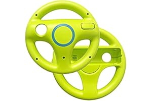TheMax { 2 Pack ) Wheel Steering wii Controller Design Stand Mario Kart Racing Game Steering Wheel Stand For Wii Game Controller (Green x2)