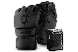 Guantes de MMA FIGHTR® - para una Estabilidad Ideal y Potencia de golpeo | Guantes de Grappling para MMA, Saco de Arena, Sparring y Entrenamiento | Incluye Bolsa de Transporte
