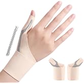 Goldeer Thumb Splint,2Pcs Elastic Thumb Wrist Brace (Beige, M) | Adjustable,Compression,Relieve Light Arthritis Pain,Tendonit