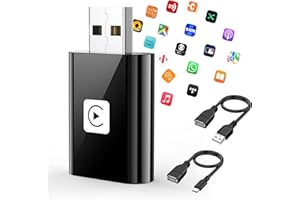 JUSTSTONE Mini Wireless CarPlay Adapter for Apple, 2025 Upgrade CarPlay Dongle Konvertiert Kabelgebunden zu Kabellos for iPhone, USB C/A Plug and Playfür only für iOS 10+