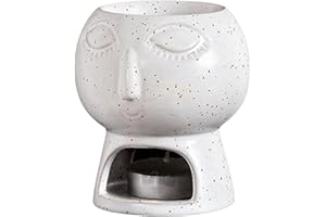 FYting Wax Melt Burners,Wax Melter,Oil Burner,Oil Burners for Wax Melts,Ceramic Diffuser essential Oil Stove Aromatherapy Stove essential Oil Candle Lamp Stove, White (Cartoon Head)