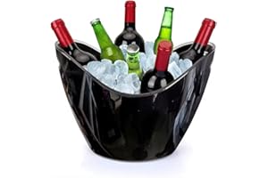 YOBANSA 8L Portaghiaccio,Secchiello per Il Ghiaccio,Secchio di Ghiaccio,Secchiello ghiacci, Secchiello per Champagne,Secchiello per Il Ghiaccio Grande Regali di Natale (black03)