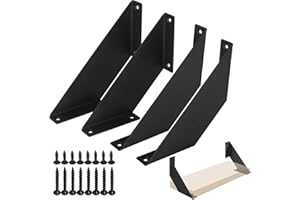 ChasBete Regalhalterung Schwarz Regalwinkel, Metall Regalträger & -stützen für Wandregale, 4er set, 20cm