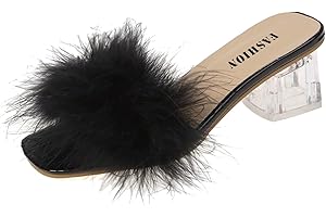 SUNNYUK Sandalias Mujer Comodas Sandalias De Tacón Con Cordones, Zapatos Transpirables Informales Altos Para Mujer, Tacones Altos A La Para Mujer Sandalias Plumas Mujer