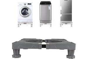 AKOLAFE Podstawa do pralki, do lodówki, regulowana wysokość od 10 cm do 12 cm, długość od 40 cm do 66 cm, do suszarki, lodówki