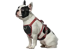 Hjumarayan Szelki dla psa - antypoślizgowe szelki dla psa Mediun, wodoodporne szelki dla psa z uchwytem, odblaskowe szelki dla psa, odporne na ucieczkę, dla średnich (czarne, S)