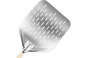 SPORWAY Pizzaschieber Aluminium, Pizzaschaufel mit Abnehmbaren Griff, Profi Pizza Schieber für Gasgrill, Grill & Backofen zum Einfachen Verstauen für Große Pizza - 40 x 30cm